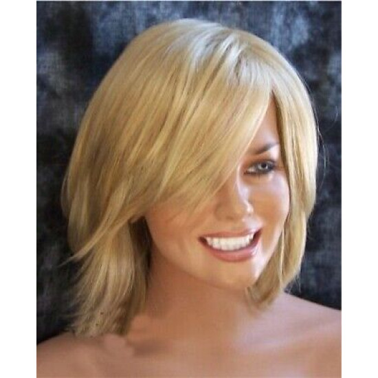 ALWAYS SEXY | Medium Blonde Mix Medium Wig Long Bangs Layers Flicked Back