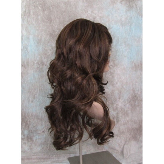 HS PHOENIX | Toasted Pecan Long Wig Flipped Ends Gentle Wave Skin Part HEAT OK 