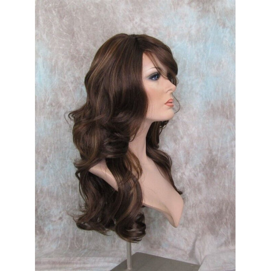 HS PHOENIX | Toasted Pecan Long Wig Flipped Ends Gentle Wave Skin Part HEAT OK 