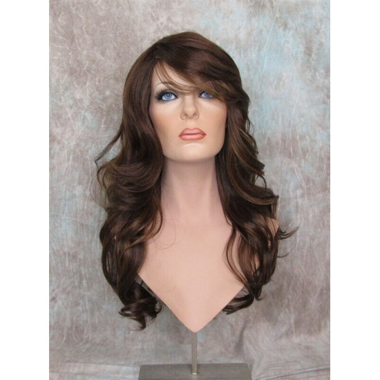 HS PHOENIX | Toasted Pecan Long Wig Flipped Ends Gentle Wave Skin Part HEAT OK 