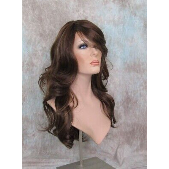 HS PHOENIX | Toasted Pecan Long Wig Flipped Ends Gentle Wave Skin Part HEAT OK 