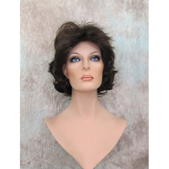 LEXY | Medium Brown Short Wig Choppy Layers Flipped Ends 