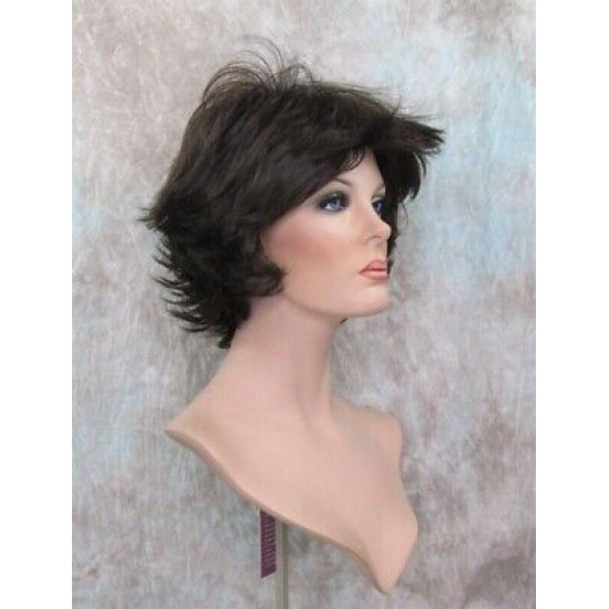 LEXY | Medium Brown Short Wig Choppy Layers Flipped Ends 