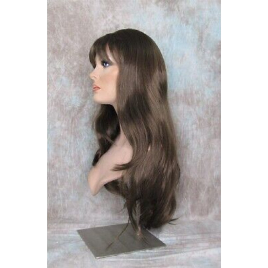 ROSEMARY | Medium Brown Long Layered Wig Bangs Skin Part 