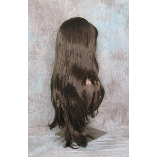 ROSEMARY | Medium Brown Long Layered Wig Bangs Skin Part 