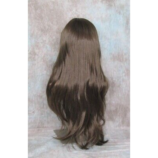 ROSEMARY | Medium Brown Long Layered Wig Bangs Skin Part 