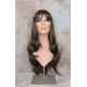 ROSEMARY | Medium Brown Long Layered Wig Bangs Skin Part 