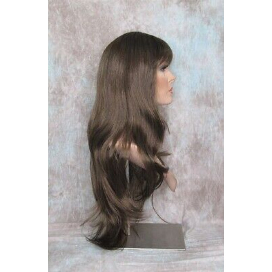 ROSEMARY | Medium Brown Long Layered Wig Bangs Skin Part 