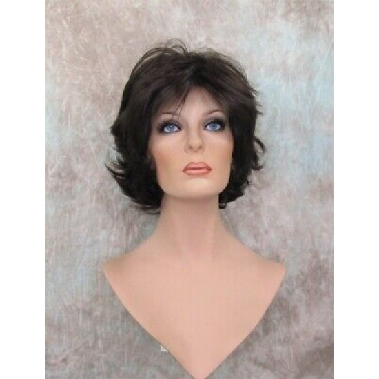 LEXY | Dark Brown Short Wig Choppy Layers Flipped Ends 
