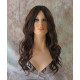 GABBY | Dark Brown Auburn Mix Long Wig Barrel Curls Skin Part HEAT OK Wigs