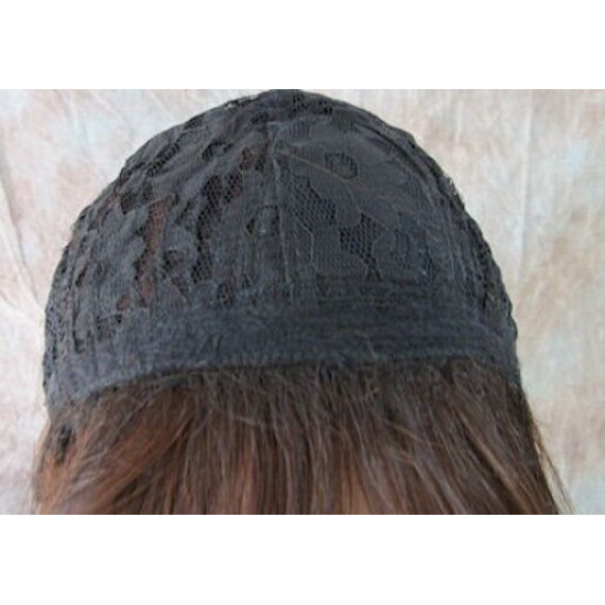 GABBY | Dark Brown Auburn Mix Long Wig Barrel Curls Skin Part HEAT OK Wigs