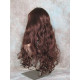 ANDREA | Dark Auburn Long Wig Long Curls Skin Part Bangs 24" 