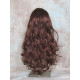 ANDREA | Dark Auburn Long Wig Long Curls Skin Part Bangs 24" 