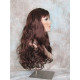 ANDREA | Dark Auburn Long Wig Long Curls Skin Part Bangs 24" 