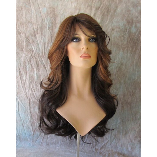 HS PHOENIX | Chocolate Toffee Long Wig Flip Ends Gentle Wave Skin Part HEAT OK 