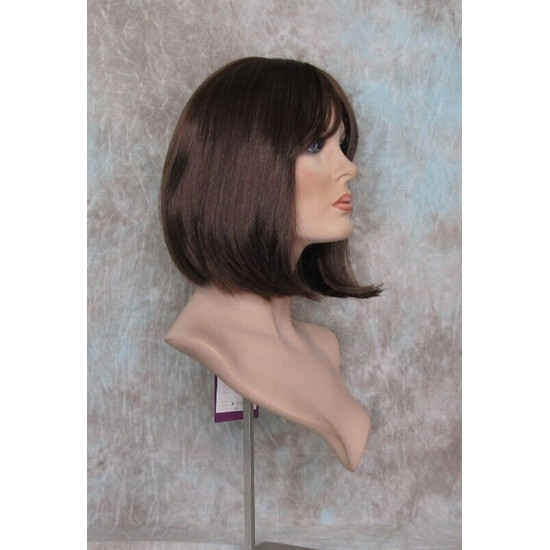 MAXINE | Auburn Medium Wig Classic Bob Center Skin Part Bangs 