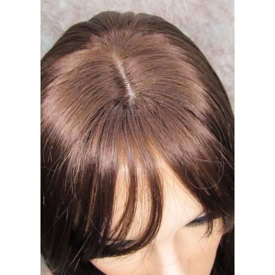 MAXINE | Auburn Medium Wig Classic Bob Center Skin Part Bangs 