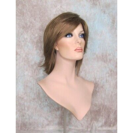 DEIDRE | Golden Brown Medium Wig Shag Long Bangs Flicked Back Ends