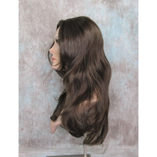 JORDAN | Medium Brown Long Wig Straight Lots of Layers Skin Top 21"