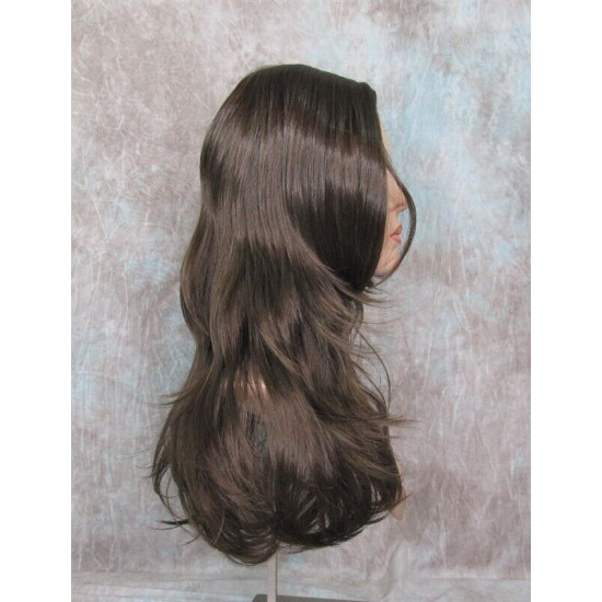JORDAN | Medium Brown Long Wig Straight Lots of Layers Skin Top 21"