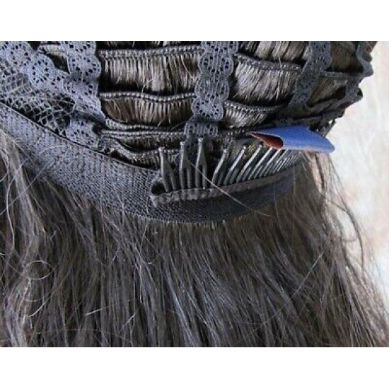 ERICA | Darkest Brown Long Wig HEAT OK Waves Bangs Skin Crown Wigs 2