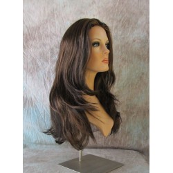 LINDA | Medium Brown Auburn Long Wig Luscious Layers Full Skin Top 26"