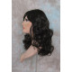 DANIELLE | Dark Brown Long Wig Below Shoulder HEAT OK Curls Full Bangs 