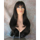 DORY | Dark Brown Long Wig Layers Center Skin Part Bangs 26" 