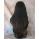 DORY | Dark Brown Long Wig Layers Center Skin Part Bangs 26" 