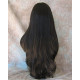 DORY | Dark Brown Long Wig Layers Center Skin Part Bangs 26" 