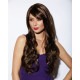 CARMEN | Chocolate Long Wig Gentle Layers Side Swept Bangs Skin Part 
