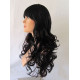 VEGAS | Black Burgundy Mix Long Wig Bangs Long Curls HEAT OK 