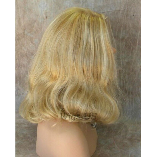 ANGELA 750 | Medium Blonde Mix Medium Wig Gentle Waves Skin Top No Bang
