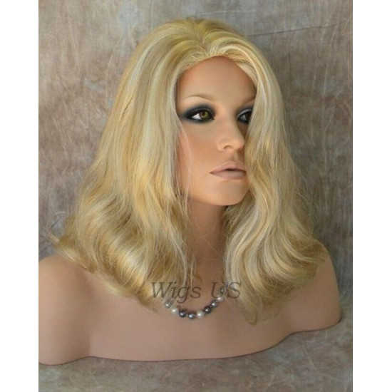 ANGELA 750 | Medium Blonde Mix Medium Wig Gentle Waves Skin Top No Bang