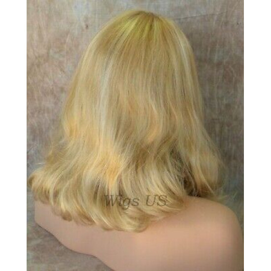 ANGELA 750 | Medium Blonde Mix Medium Wig Gentle Waves Skin Top No Bang