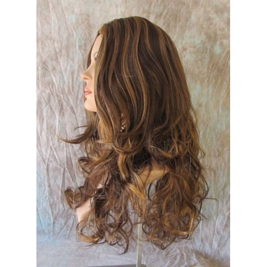 BALLY NB | Strawberry Auburn Mix Long Wig Loose Curls Skin Part 24" 