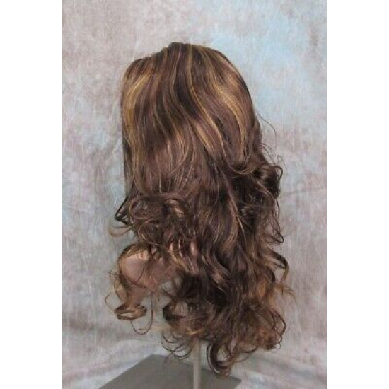 BALLY NB | Strawberry Auburn Mix Long Wig Loose Curls Skin Part 24" 