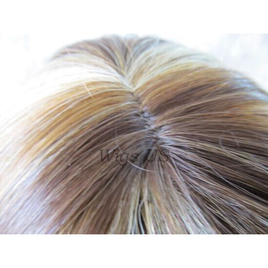 GABBY | Light Brown Mix Long Wig Barrel Curls Skin Part HEAT OK Wigs