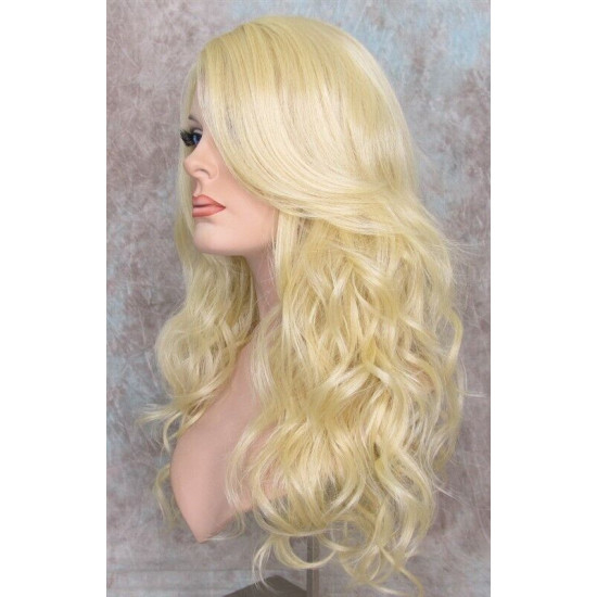 GABBY | Light Blonde Long Wig Long Barrel Curls Skin Part HEAT OK