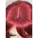 LINDA B | Burgundy Long Wig Layers Bangs Skin Part Gentle Waves 