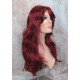 LINDA B | Burgundy Long Wig Layers Bangs Skin Part Gentle Waves 
