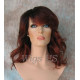 SHANIA | Sangria Dark Root Long Soft Waves Wig Bangs Side Part 