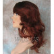 SHANIA | Sangria Dark Root Long Soft Waves Wig Bangs Side Part 
