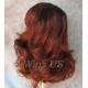 SHANIA | Sangria Dark Root Long Soft Waves Wig Bangs Side Part 