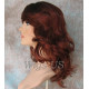 SHANIA | Sangria Dark Root Long Soft Waves Wig Bangs Side Part 