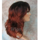 SHANIA | Sangria Dark Root Long Soft Waves Wig Bangs Side Part 