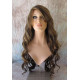 HS KEY WEST | Medium Brown Mix Wide Curls Side Part Bangs Long Wig HEAT OK 