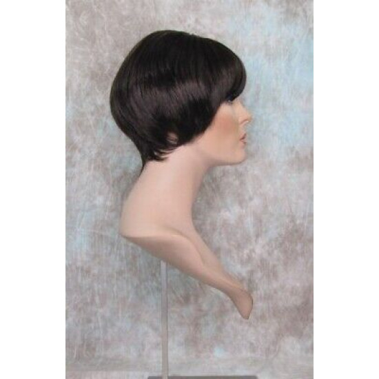 GIGI | Sexy Dark Brown Short Wig Bob Style Skin Crown Tapered Back 4