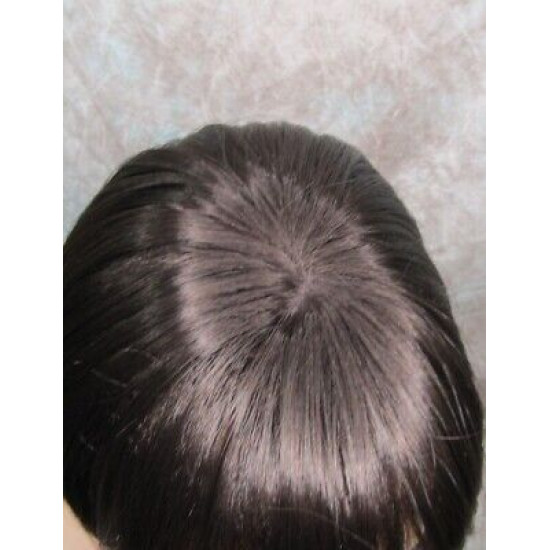 GIGI | Sexy Dark Brown Short Wig Bob Style Skin Crown Tapered Back 4