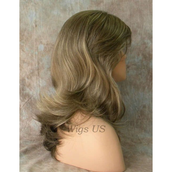 PAULINE | Ash Blonde Mix Long Wig Long Layered Shag Bangs 